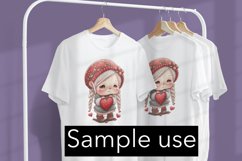 Gnome Girl with Hearts 7 - Valentine&#039;s Day Sublimation Product Image 4