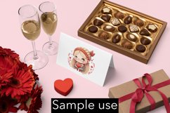 Gnome Girl with Hearts 8 - Valentine&#039;s Day sublimation Product Image 2
