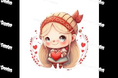 Gnome Girl with Hearts 8 - Valentine&#039;s Day sublimation Product Image 1