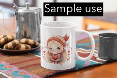 Gnome Girl with Hearts 8 - Valentine&#039;s Day sublimation Product Image 3