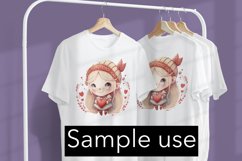 Gnome Girl with Hearts 8 - Valentine&#039;s Day sublimation Product Image 4