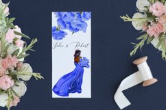 Fashion girls clipart, Women Holding Pink Flower Bouquet Product Image 3