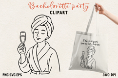 Bachelorette Party Line Art Clipart Bride SVG PNG EPS Product Image 1