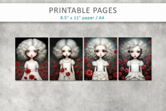 girl illustration printable pages Product Image 2