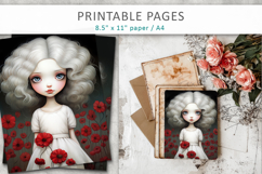 girl illustration printable pages Product Image 5