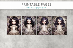 cute girl journal paper, girl printable pages Product Image 2