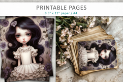 cute girl journal paper, girl printable pages Product Image 1
