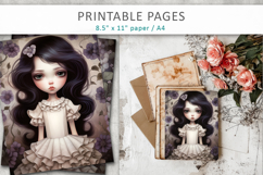 cute girl journal paper, girl printable pages Product Image 5