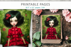 girl illustration, girl printable page Product Image 3