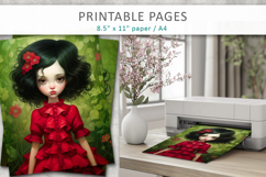 girl illustration, girl printable page Product Image 4