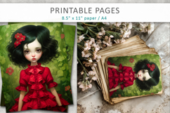 girl illustration, girl printable page Product Image 1