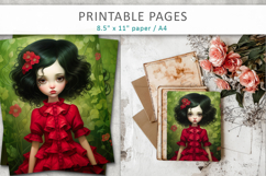 girl illustration, girl printable page Product Image 5