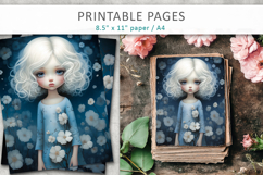 cute girl journal papers, girl printable pages Product Image 3