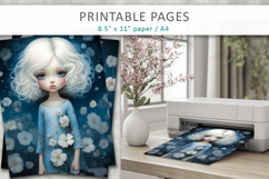 cute girl journal papers, girl printable pages Product Image 1