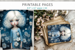 cute girl journal papers, girl printable pages Product Image 4