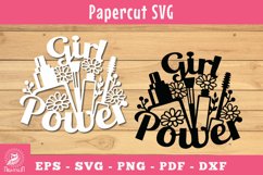Girl Power Papercut SVG, Floral Makeup 2 Product Image 1