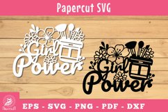 Girl Power Papercut SVG, Floral Makeup 3 Product Image 1