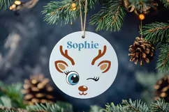 Christmas Girl Reindeer Faces SVG Cut Files for Cricut Product Image 3