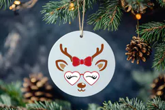 Christmas Girl Reindeer Faces SVG Cut Files for Cricut Product Image 3