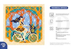 Girl Riding a Bike 3D Shadow Box Paper Cut Product Image 4