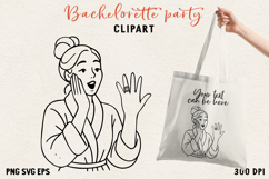 Bachelorette Party Line Art Clipart Bride SVG PNG EPS Product Image 1