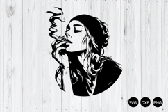 Girl Smoking Weed SVG, Smoke Marijuana SVG, Marijuana SVG Product Image 1