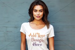 T-Shirt Mockup, Female Wearing T Shirt Mockup, Girl in Tee Product Image 2