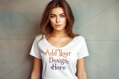 T-Shirt Mockup, Female Wearing T Shirt Mockup, Girl in Tee Product Image 2