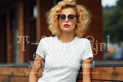 T-Shirt Mockup, Female Wearing T Shirt Mockup, Girl in Tee Product Image 1