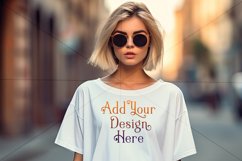 T-Shirt Mockup, Female Wearing T Shirt Mockup, Girl in Tee Product Image 2