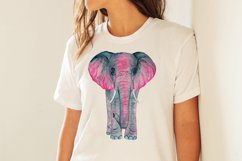 Watercolor Colorful Elephant Sublimation Design - Animal PNG Product Image 7