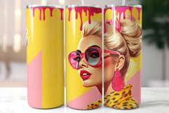Beautiful Blonde Girl Wearing Pink|Summer Style Tumbler Wrap Product Image 2