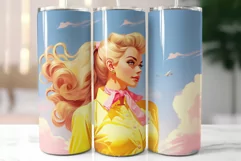 Beautiful Blonde Girl Wearing Pink|Summer Style Tumbler Wrap Product Image 4