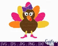 Girl Turkey | Funny Thanksgiving Svg Design Product Image 2