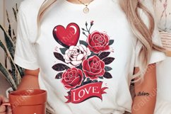 Retro Love PNG, Girl Valentine Heart Faux Glitter, Valentine Product Image 2