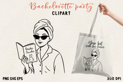 Bachelorette Party Line Art Clipart Bride SVG PNG EPS Product Image 1