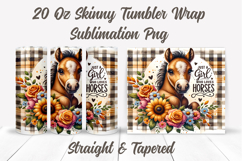 Just A Girl Who Loves Horses Tumbler Wrap, Horse Tumbler PNG Product Image 2