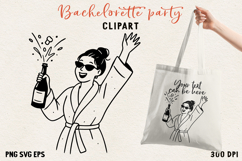 Bachelorette Party Line Art Clipart Bride SVG PNG EPS Product Image 1