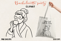 Bachelorette Party Line Art Clipart Bride SVG PNG EPS Product Image 1