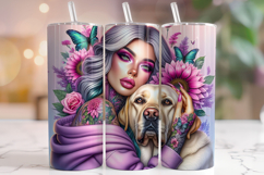 Labrador Tumbler Wrap Sublimation, Dog Mom Tumbler, Dog PNG Product Image 1