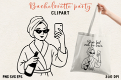 Bachelorette Party Line Art Clipart Bride SVG PNG EPS Product Image 1