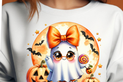 Bougie Girl Halloween Ghost Sublimation Design Product Image 2