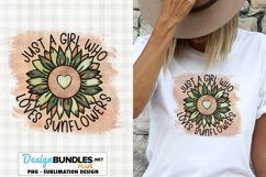 Girl Who Loves Sunflowers | Camouflage Sunflower Sublimation Product Image 1