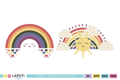 Girls birthday rainbow artwork for DIY projects