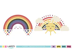 Girls birthday rainbow artwork for DIY projects