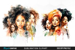 Girls Black History Month Watercolor Clipart Product Image 1