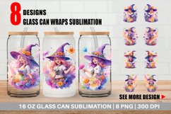 Girls Cackling Witch Glass Can Wraps Product Image 1