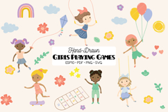 Girls Playing Games, Paper Doll, Multi skin tone Product Image 1