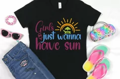 Girls just wanna have sun SVG , Summer Vibes SVG Product Image 3