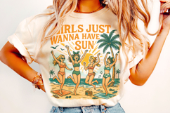 Girls Just Wanna Have Sun PNG, Beach Babe PNG, Summer PNG Product Image 2
